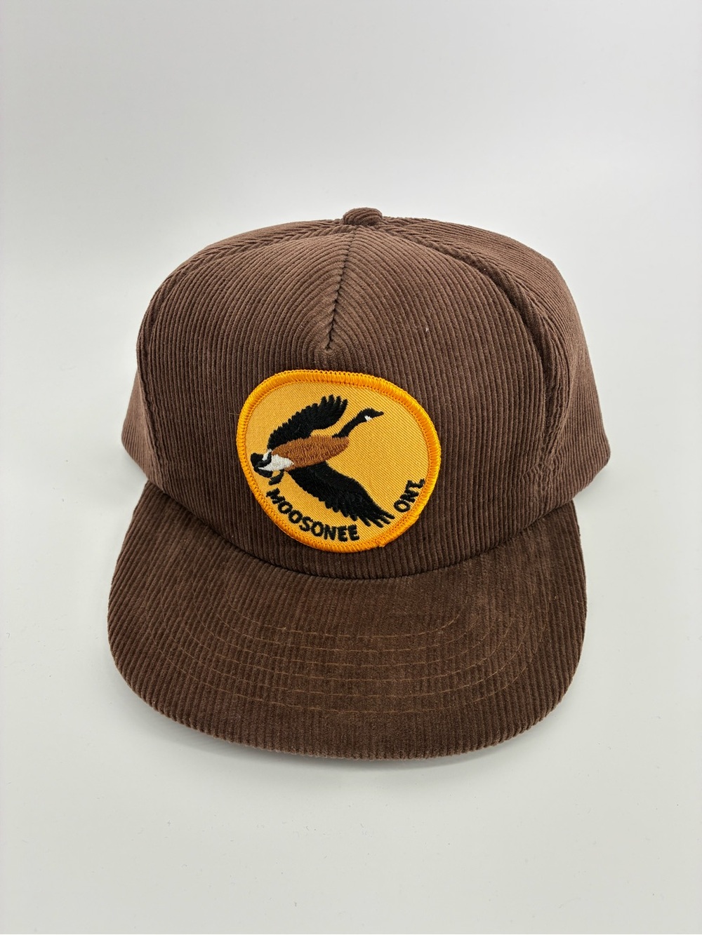 Moosonee Ontario Brown Corduroy Patch Cap
